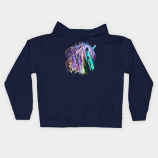 Colorful Rainbow Tribal Horse Head Art Design Kids Hoodie